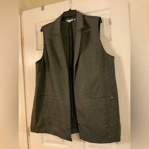 Chico’s Women's Gray and Black fine checker print vest